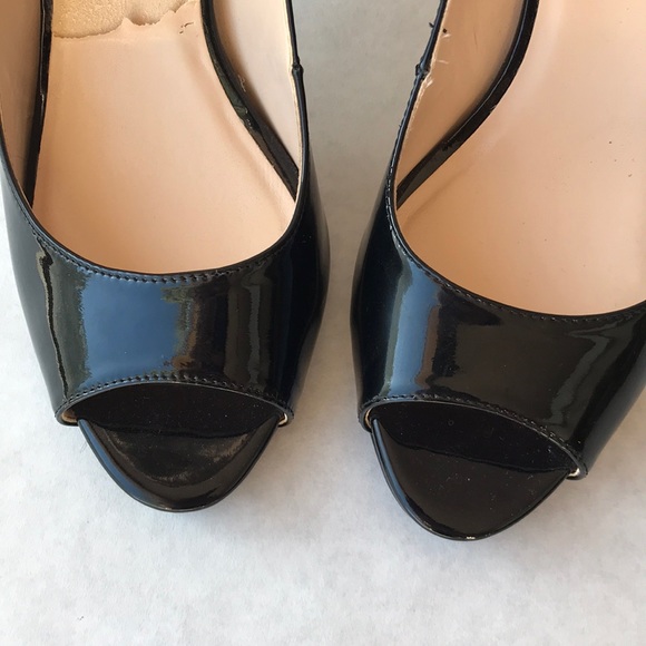 Black Cole Haan Margot Peep Toe Silngback Heels - Picture 2 of 7